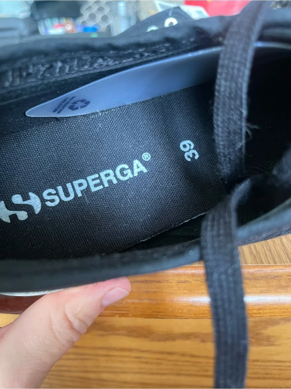 NWT Superga Black Canvas Low-Top Platform Sneakers with White Sole